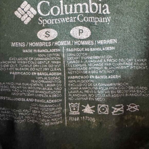 Columbia Sportswear Graphic Tee | Forest Green Retro Mountain Logo Size Men's S - Picture 5 of 5